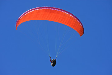 Paraglider flying