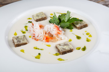 Crab meat soup