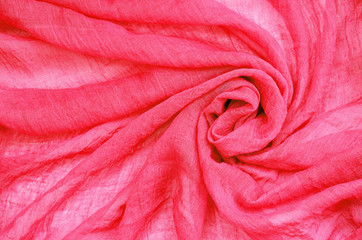 Closeup of pink draped fabric