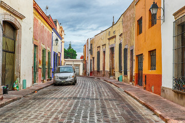 The streets of Queretaro, Mexico in the early morning