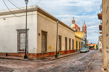The streets of Queretaro, Mexico in the early morning