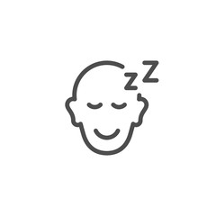 Sleeping person line icon
