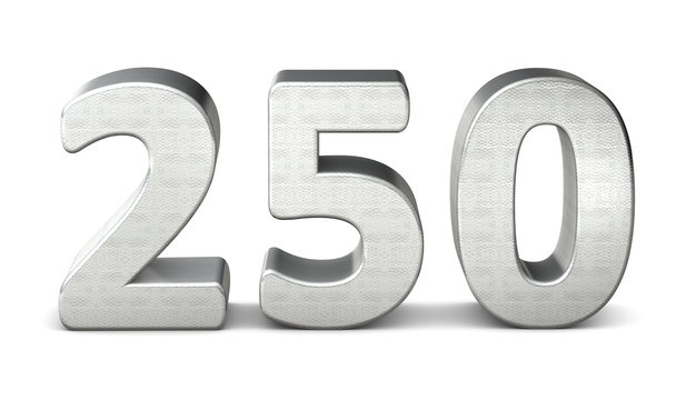 250 zahl silber 3d number silver struktur