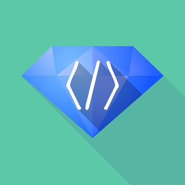 Long shadow diamond with a code sign
