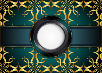 Circle label and abstract background. Blank for message or text.