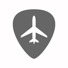 Fototapeta premium Isolated guitar plectrum with a plane