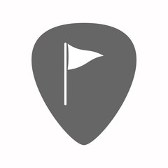 Isolated guitar plectrum with a golf flag
