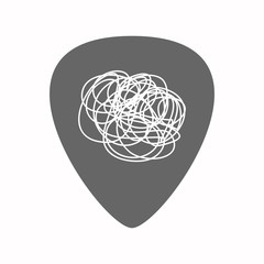 Isolated guitar plectrum with a doodle