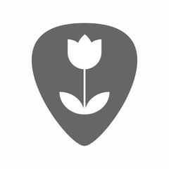 Isolated guitar plectrum with a tulip