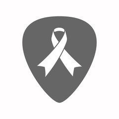 Isolated guitar plectrum with an awareness ribbon