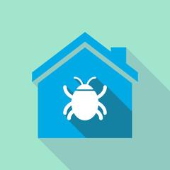 Long shadow house with a bug