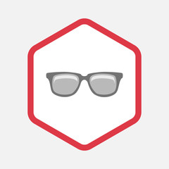 Isolated hexagon with a glasses