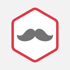 Isolated hexagon with a moustache