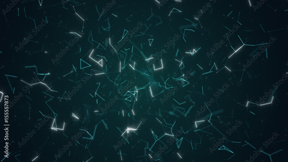 Poster absract geometry background with lines and dots