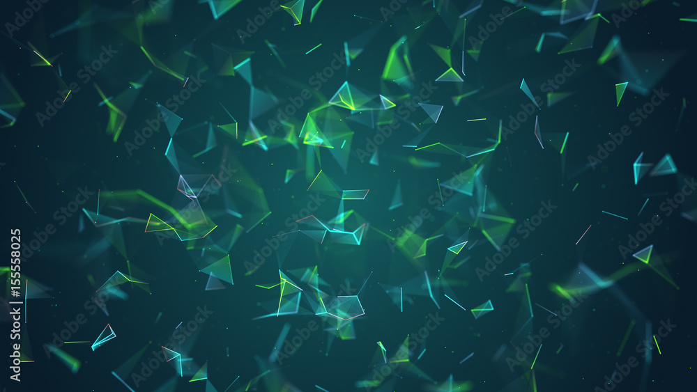 Poster absract geometry background with lines and dots