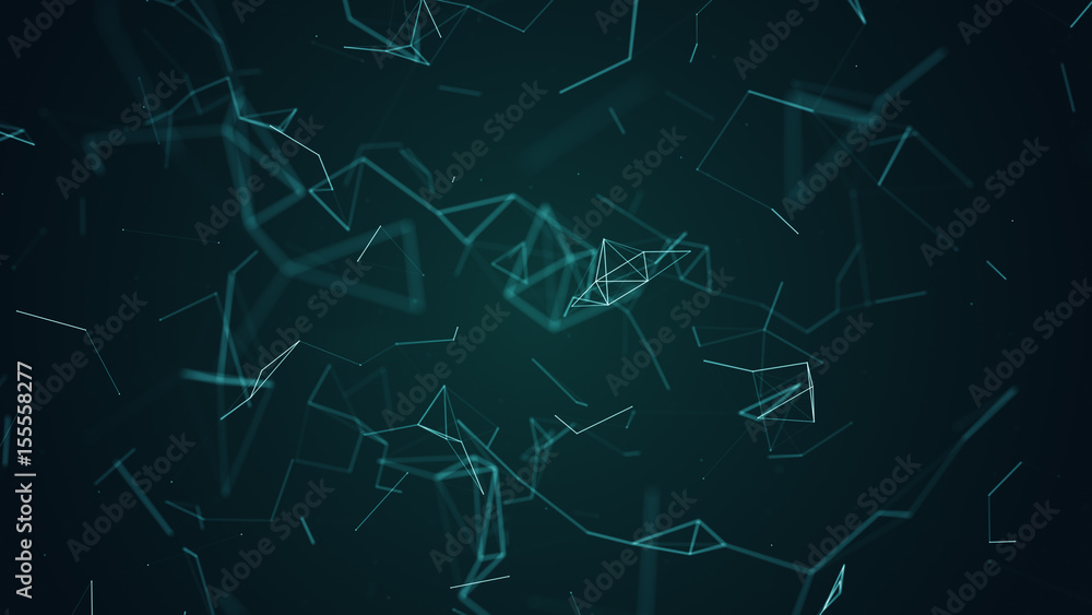Poster absract geometry background with lines and dots