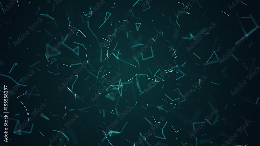 Poster absract geometry background with lines and dots