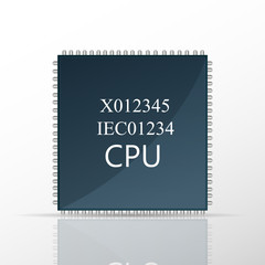 Vector Flat Icon of cpu. Isolated chip Element Modern illustration for web and mobile.