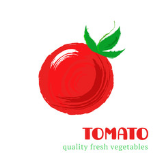 Fresh tomato isolated on white background.