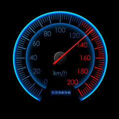 Modern Speedometer Interface clock speedo