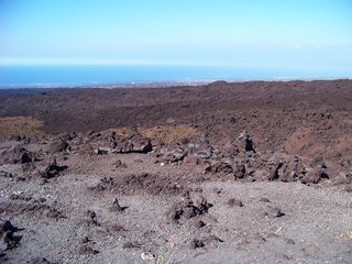 Fototapeta na wymiar Rocky Volcanic Lava Field Desert