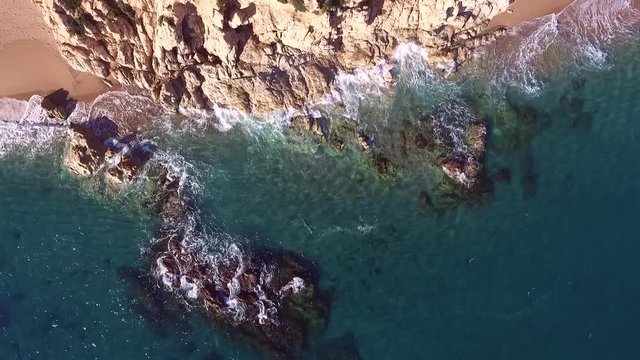 Aerial view of coast Tossa de Mar, Cala Giverola 