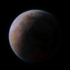 habitable exoplanet isolated on black background