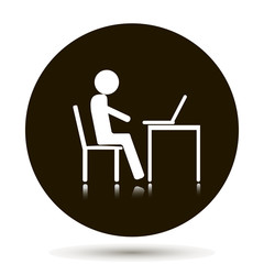 Vector personality works on a computer or laptop.On a black background