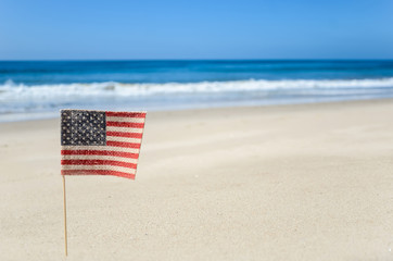 Patriotic USA background on the sandy beach - 155572238