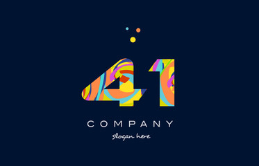 Naklejka premium 41 colorful digit number numeral logo icon