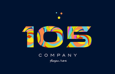 105 colorful digit number numeral logo icon
