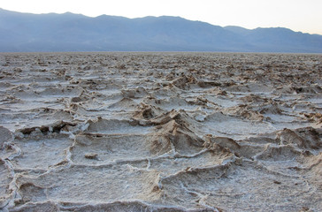 Dry cracked earth in Salt Flats, Death Valley, NP, CA