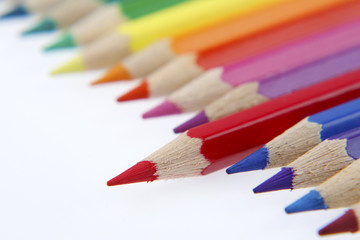 Pencils, red pencil standing out from the crowd