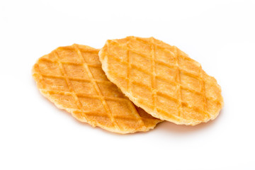 Sweet waffle on the white background.