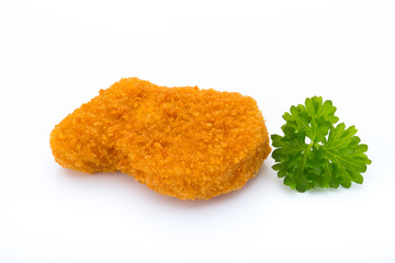 Nugget chiken on the white background.