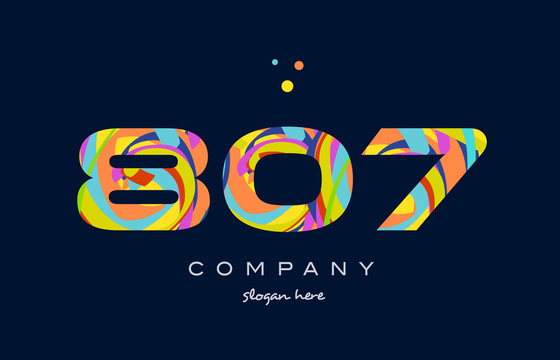 807 colorful digit number numeral logo icon