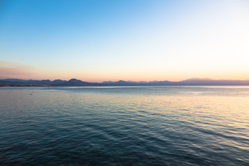 Sunset from Loutraki beach, Gulf of Corinth, Greece