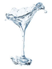Martini glass with water drops