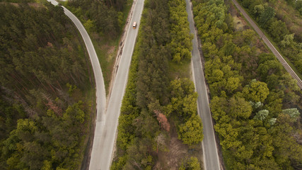 Beautiful road removed from the quadrocopter
