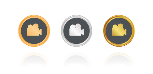 Kamera Hollywood - Bronze, Silber, Gold Buttons