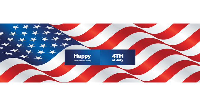 Happy Independence Day USA flag two fold greeting card