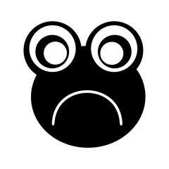 comic sad frog character icon vector illustration design
