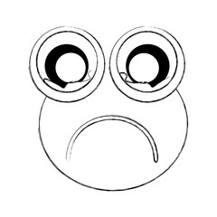 Fototapeta premium comic sad frog character icon vector illustration design