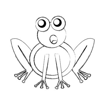 comic frog character icon vector illustration design