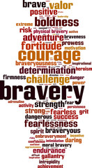 Obraz premium Bravery word cloud