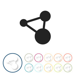 Bunte 3D Buttons - Netzwerk Verknüpfung