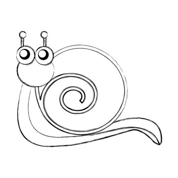 cute snail comic character vector illustration design