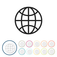 Bunte 3D Buttons - Weltkugel Internet