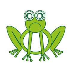 comic sad frog character icon vector illustration design