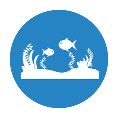 Seafloor scene isolated icon vector illustration design